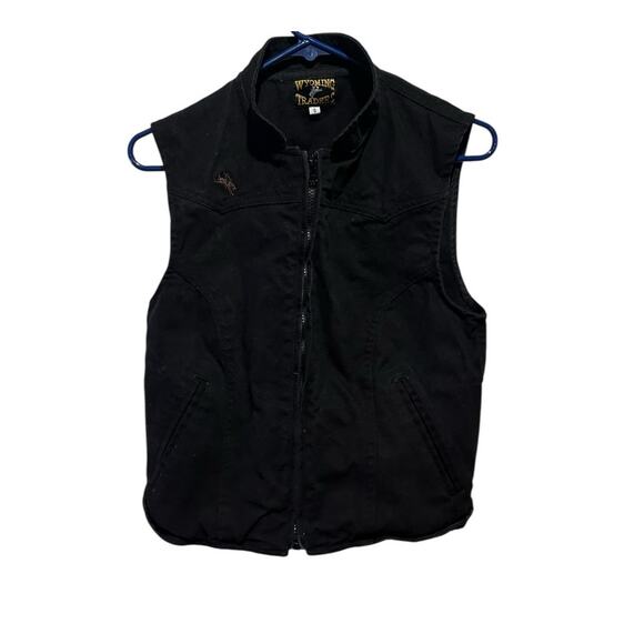 VTG Wyoming Traders Vest Women's Small Black Concealed Carry Calamity Zip Canvas - Picture 1 of 9